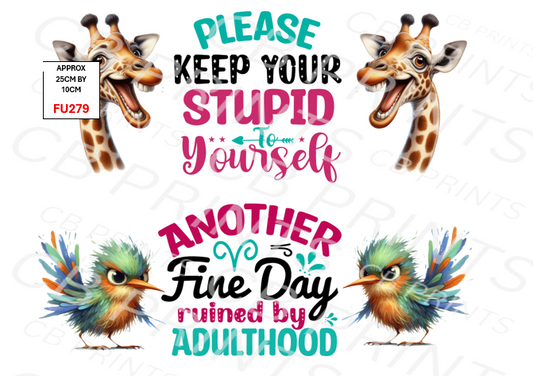 Funny Decoupage Print FU279 | Mulberry Paper