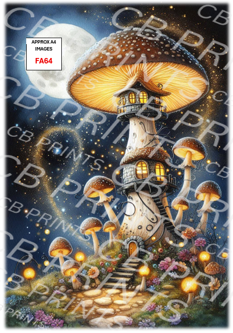 Fairy mushroom Decoupage Print FA64 | Mulberry Paper