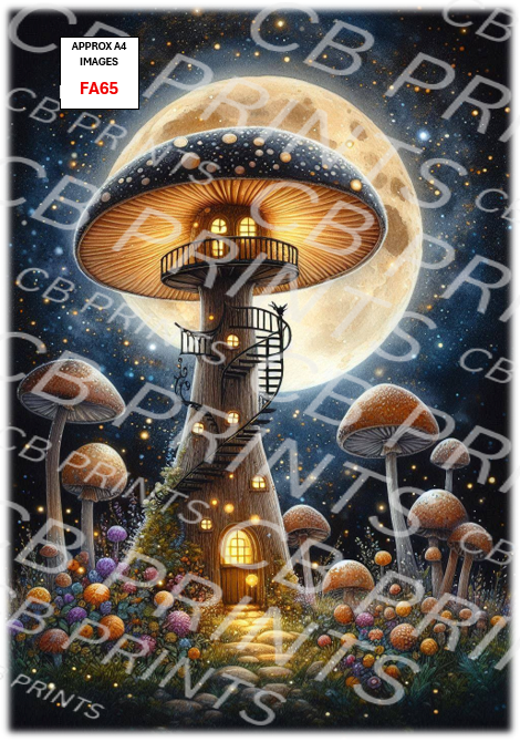 Fairy mushroom Decoupage Print FA65 | Mulberry Paper
