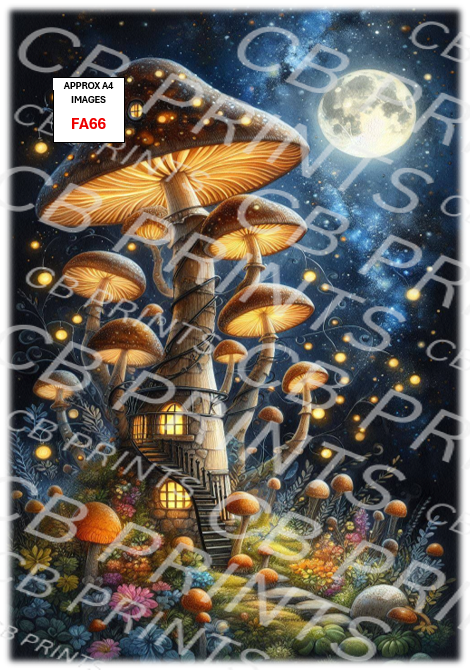 Fairy mushroom Decoupage Print FA66 | Mulberry Paper