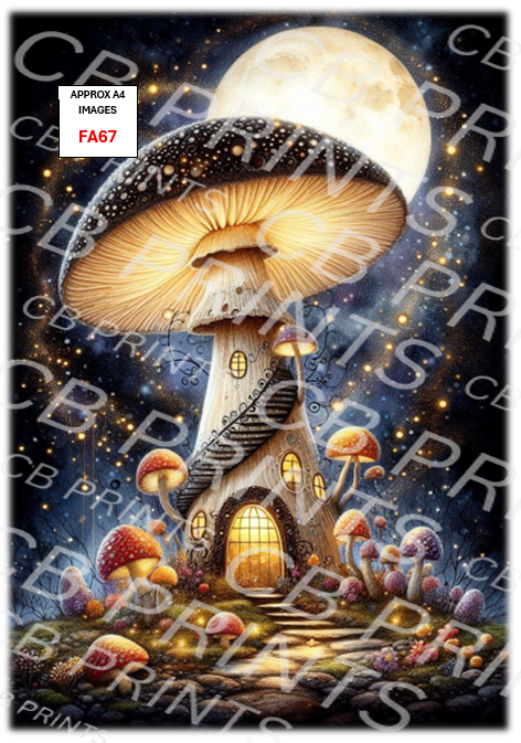 Fairy mushroom Decoupage Print FA67 | Mulberry Paper