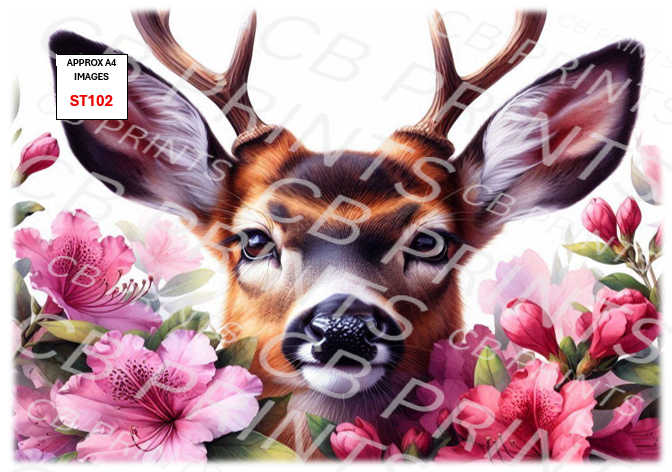 Stag Decoupage Print ST102 | Mulberry Paper