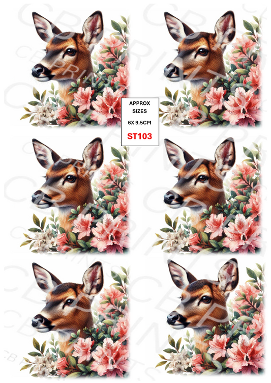 Deer Decoupage Print ST103 | Mulberry Paper