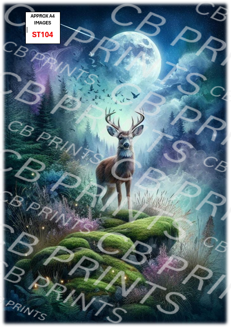 Stag Decoupage Print ST104 | Mulberry Paper
