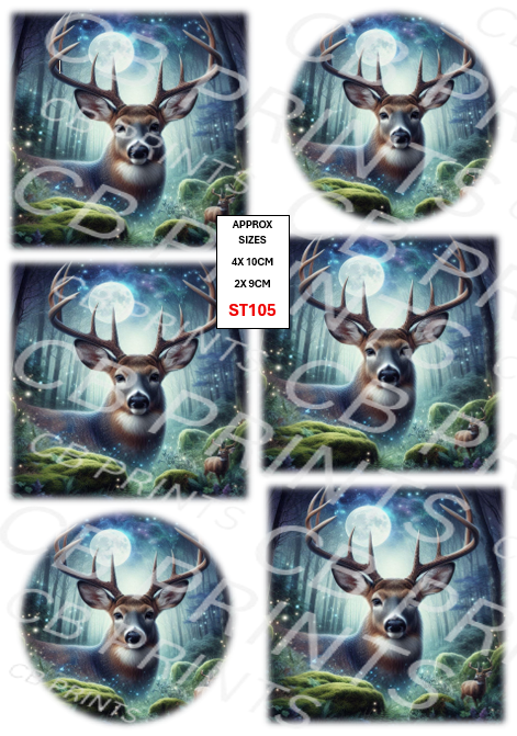 Stag Decoupage Print ST105 | Mulberry Paper