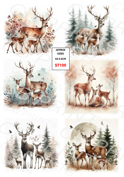 Stag Decoupage Print ST100 | Mulberry Paper