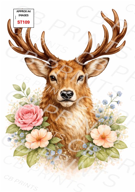 Stag Decoupage Print ST109 | Mulberry Paper