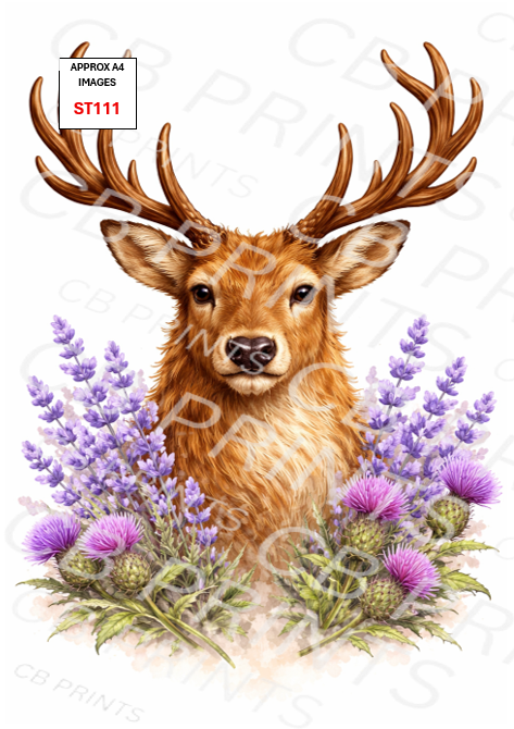 Stag Decoupage Print ST111 | Mulberry Paper