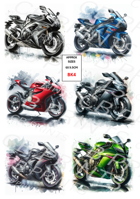 Motorbike Decoupage Print BK4 | Mulberry Paper