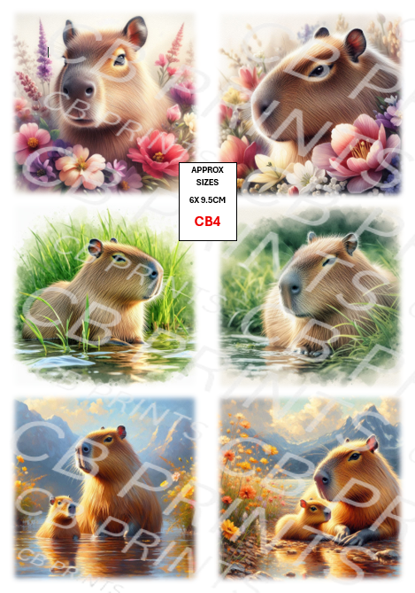 Capybara Decoupage Print CB4 | Mulberry Paper