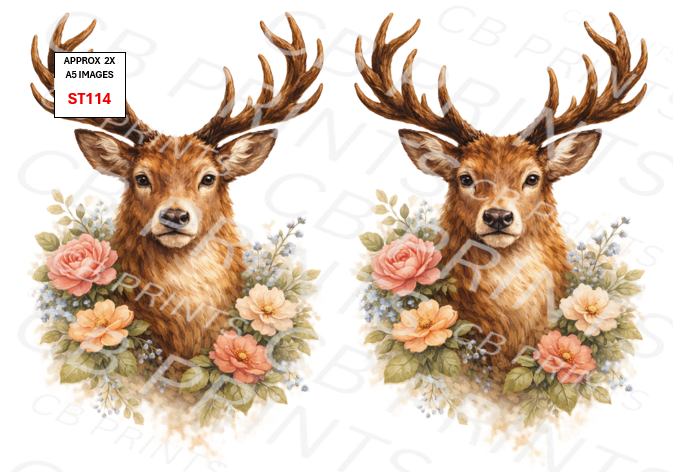 Stag Decoupage Print ST114 | Mulberry Paper