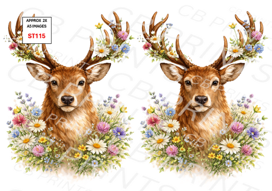 Stag Decoupage Print ST115 | Mulberry Paper