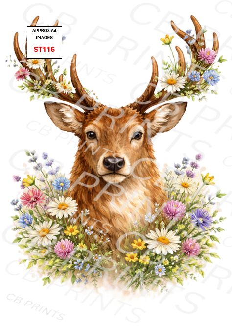 Stag Decoupage Print ST116 | Mulberry Paper