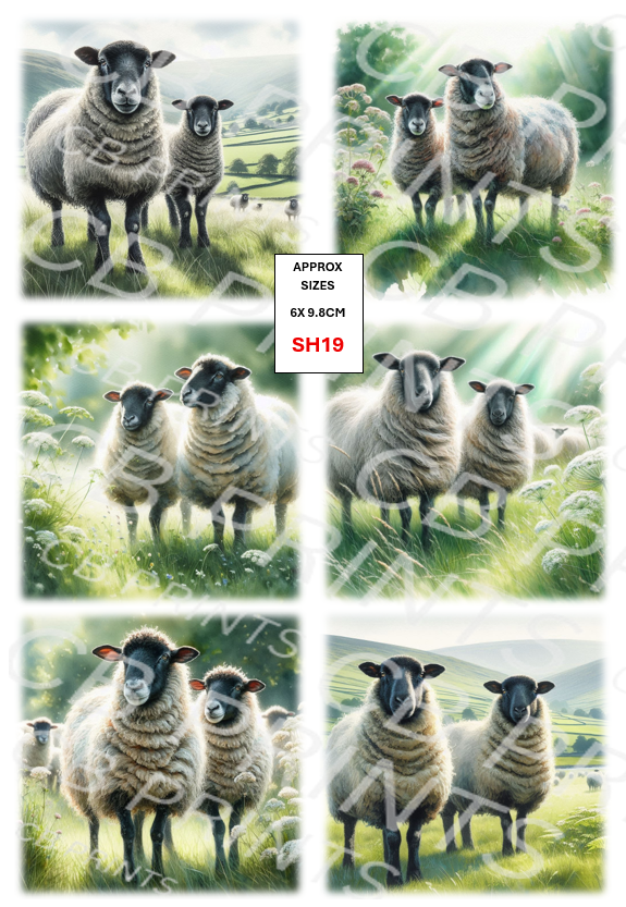 Sheep Decoupage Print SH19 | Mulberry Paper