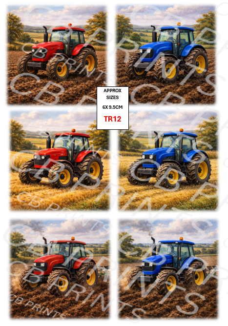 Tractor Decoupage Print TR12 | Mulberry Paper