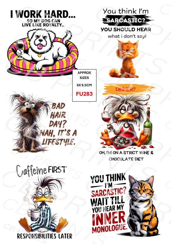 Funny Decoupage Print FU283 | Mulberry Paper