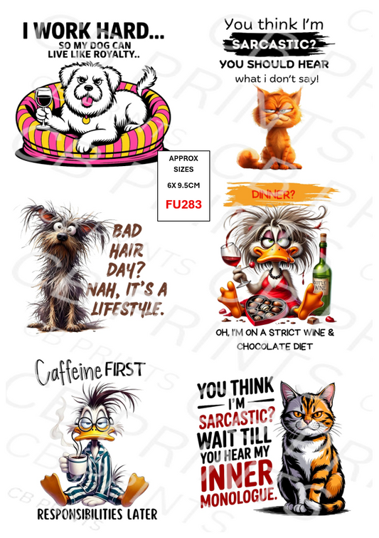 Funny Decoupage Print FU283 | Mulberry Paper