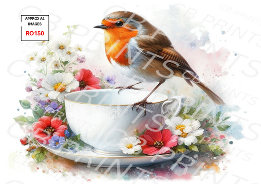 Robin Decoupage Print RO150 | Mulberry Paper
