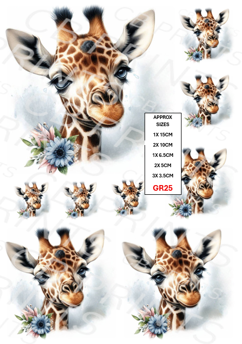 Giraffe Decoupage Print GR25 | Mulberry Paper