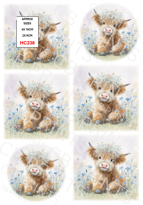 Highland Cow Decoupage Print HC238 | Mulberry Paper