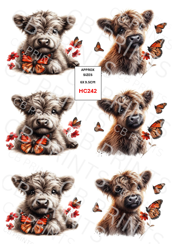 Highland Cow Decoupage Print HC242 | Mulberry Paper