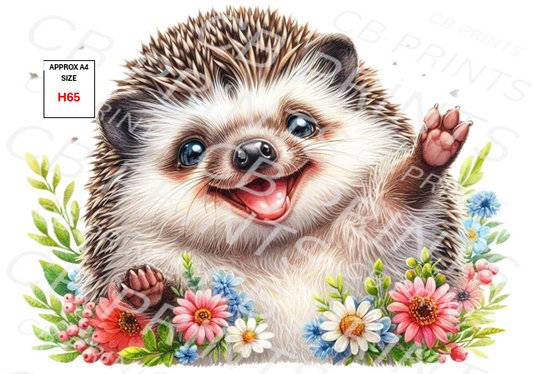Hedgehog Decoupage Print H65 | Mulberry Paper