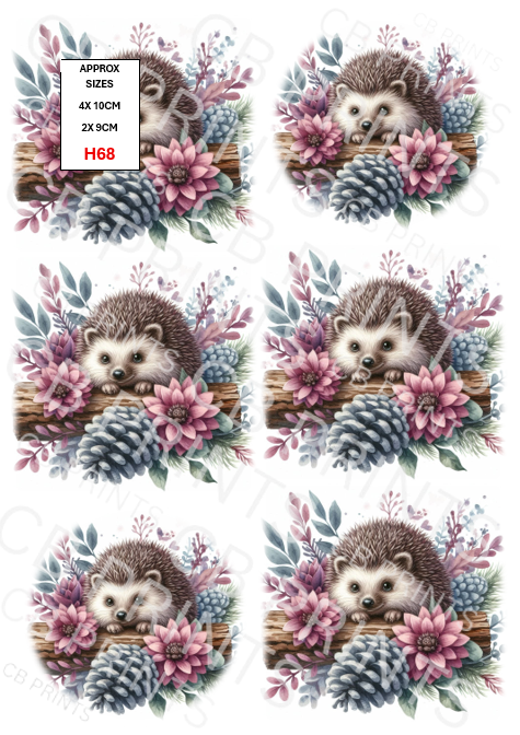 Hedgehog Decoupage Print H68 | Mulberry Paper