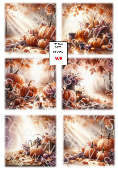 Autumn Pumpkin Decoupage Print AU9 | Mulberry Paper