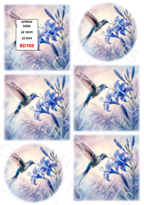 Hummingbird Decoupage Print BD169 | Mulberry Paper