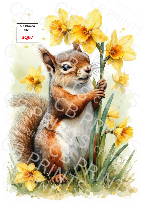 Squirrel Decoupage Print SQ67 | Mulberry Paper