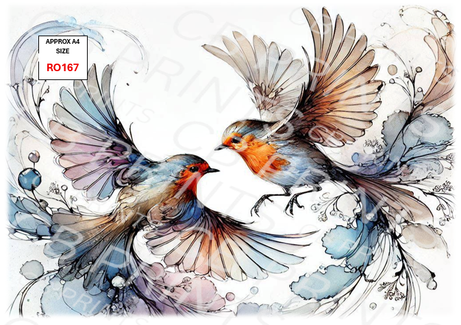 Robin Decoupage Print RO167 | Mulberry Paper