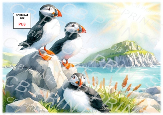 Puffin Decoupage Print PU8 | Mulberry Paper