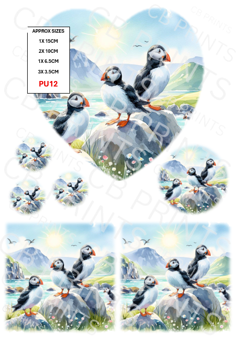 Puffin Decoupage Print PU12 | Mulberry Paper