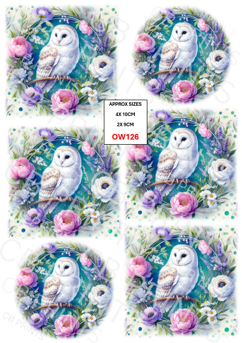 Owl Decoupage Print OW126 | Mulberry Paper