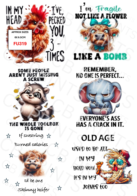 Funny Decoupage Print FU319 | Mulberry Paper