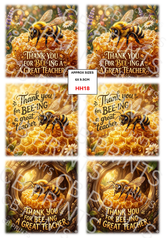 Teacher Thank You Decoupage Print HH18 | Mulberry Paper