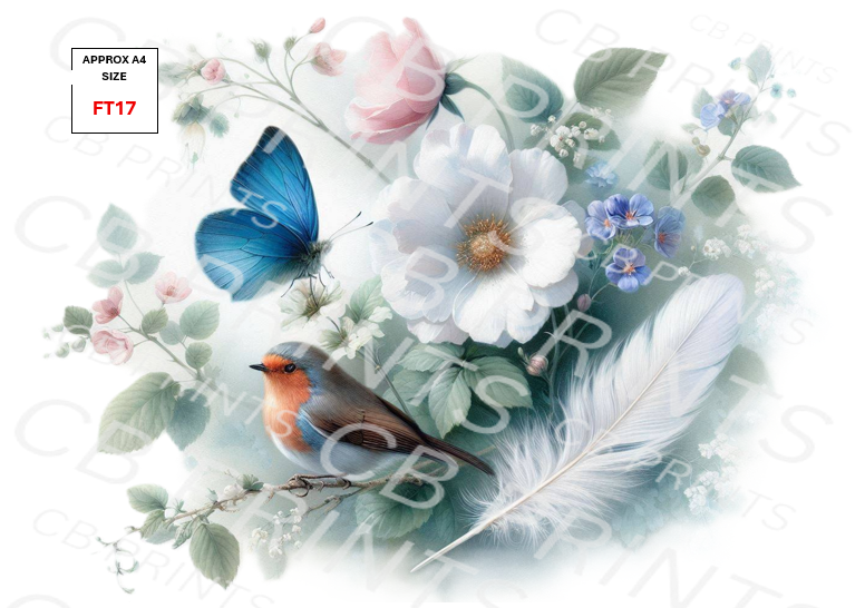 Remembrance & Bereavement Decoupage Print FT17 | Mulberry Paper