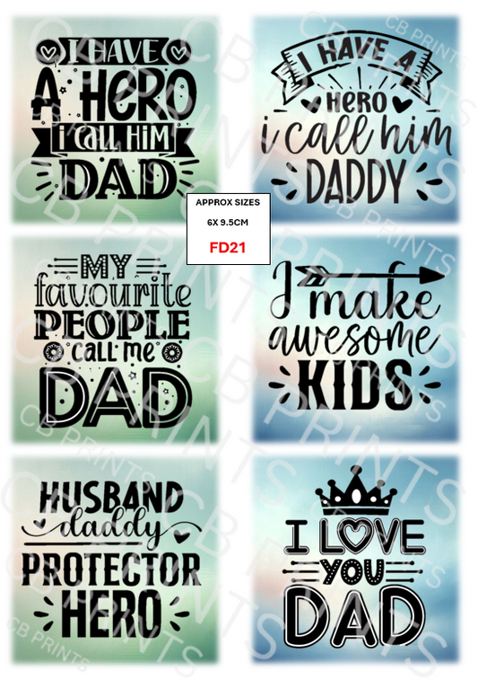 Father's Day Decoupage Print FD21 | Mulberry Paper