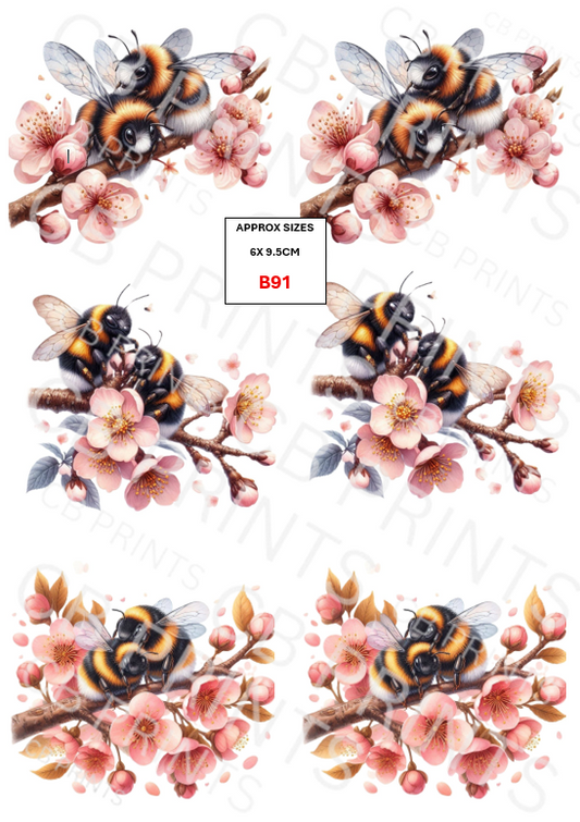 Bee Decoupage Print B91 | Mulberry Paper