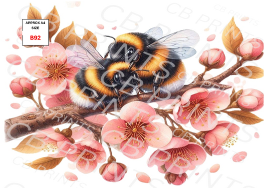 Bee Decoupage Print B92 | Mulberry Paper