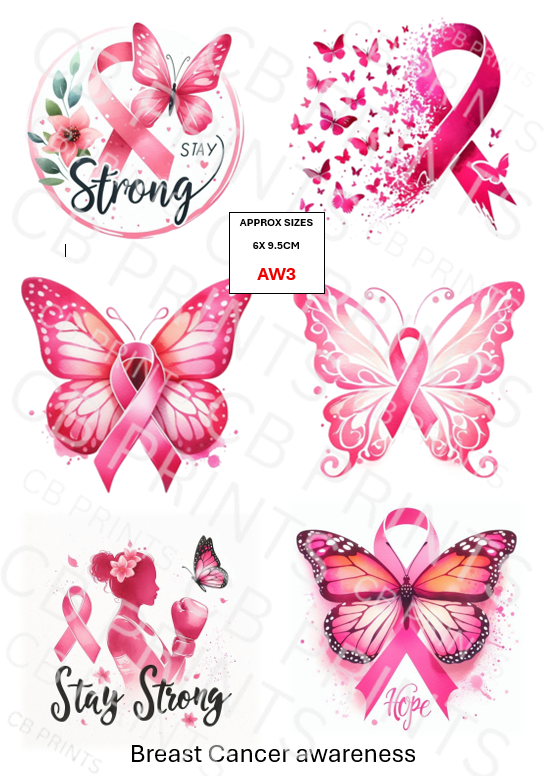 Awareness Ribbon Decoupage Print AW3 | Mulberry Paper