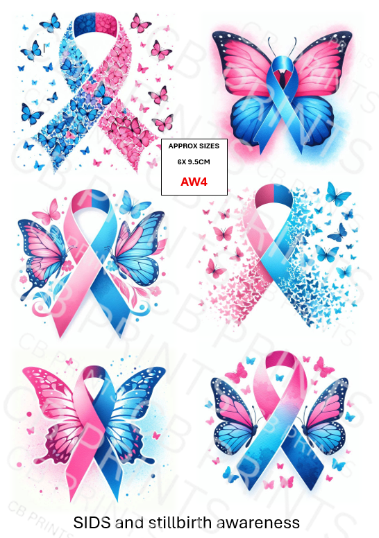 Awareness Ribbon Decoupage Print AW4 | Mulberry Paper