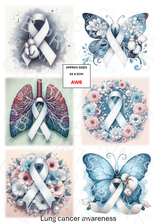 Awareness Ribbon Decoupage Print AW6 | Mulberry Paper