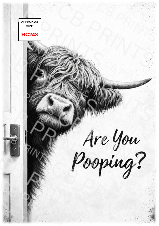 FUNNY Highland Cow Decoupage Print HC243 | Mulberry Paper