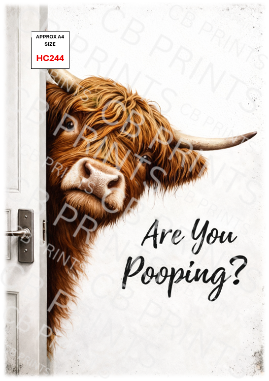 FUNNY Highland Cow Decoupage Print HC244 | Mulberry Paper