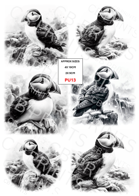 Puffin Decoupage Print PU13 | Mulberry Paper