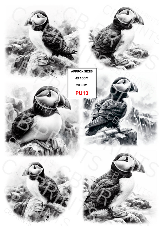 Puffin Decoupage Print PU13 | Mulberry Paper