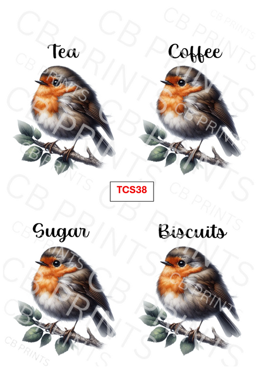 Robin Tea Coffee Sugar Biscuit Decoupage Print TCS38 | Mulberry Paper