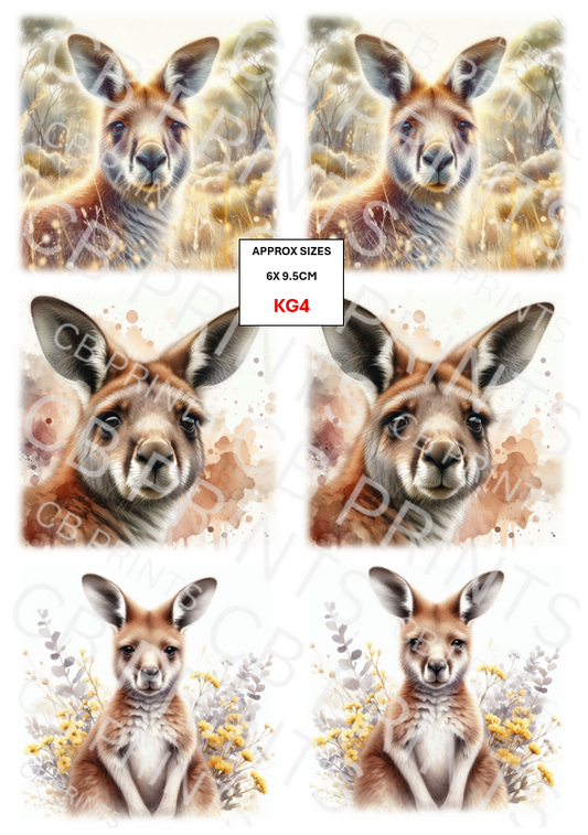 Kangaroo Decoupage Paper KG4 – Mulberry Paper Print