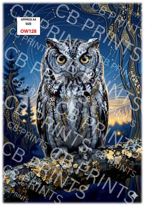 Owl Decoupage Print OW128 | Mulberry Paper